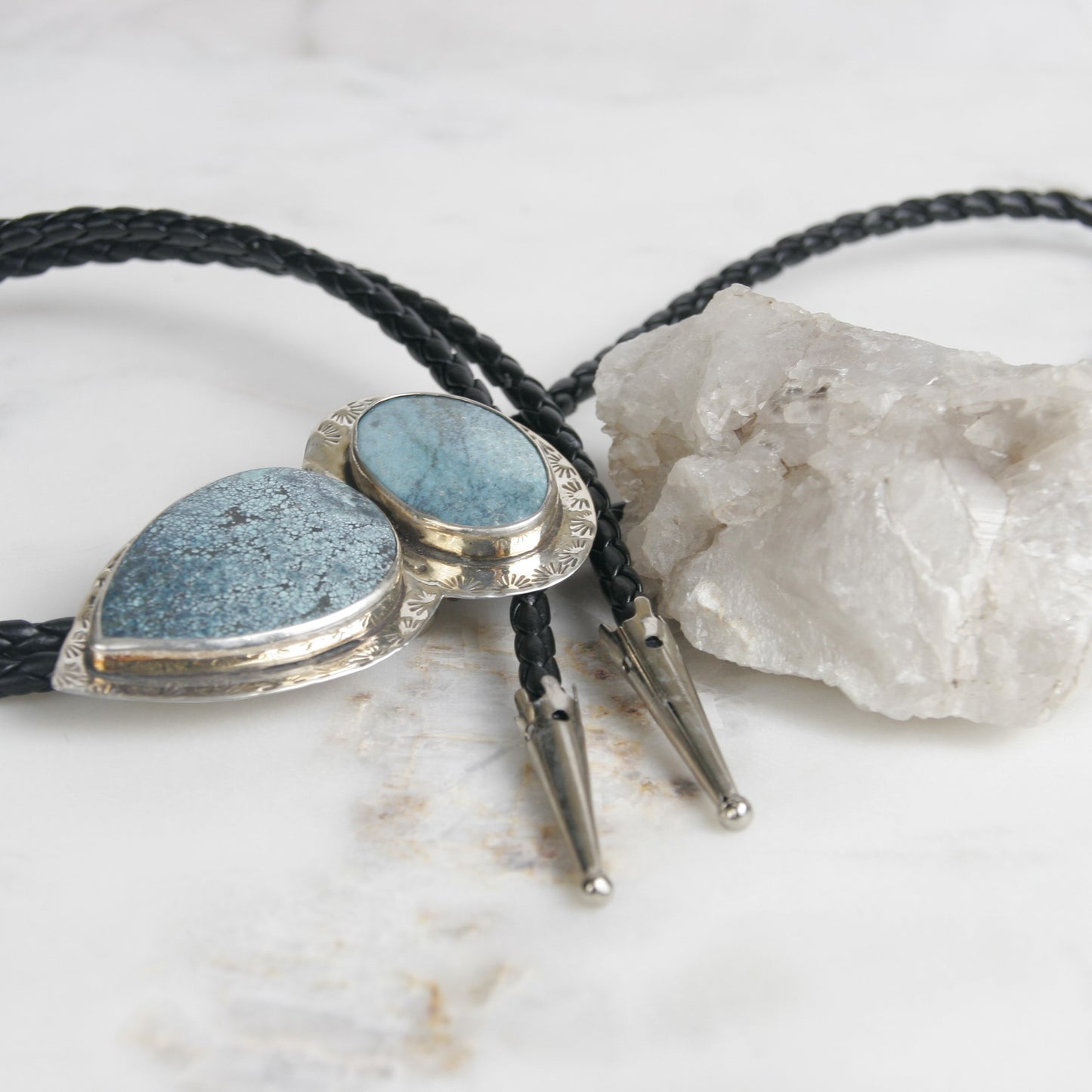 Natural Blue Turquoise Bolo Tie