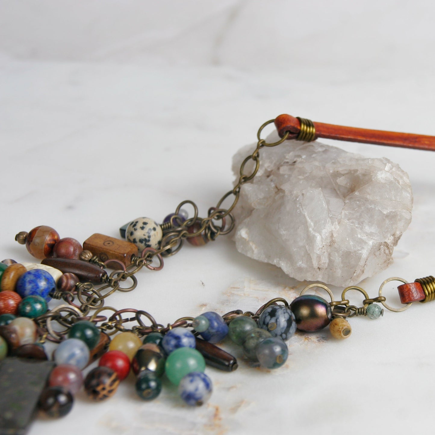 Leather and Stone Choker