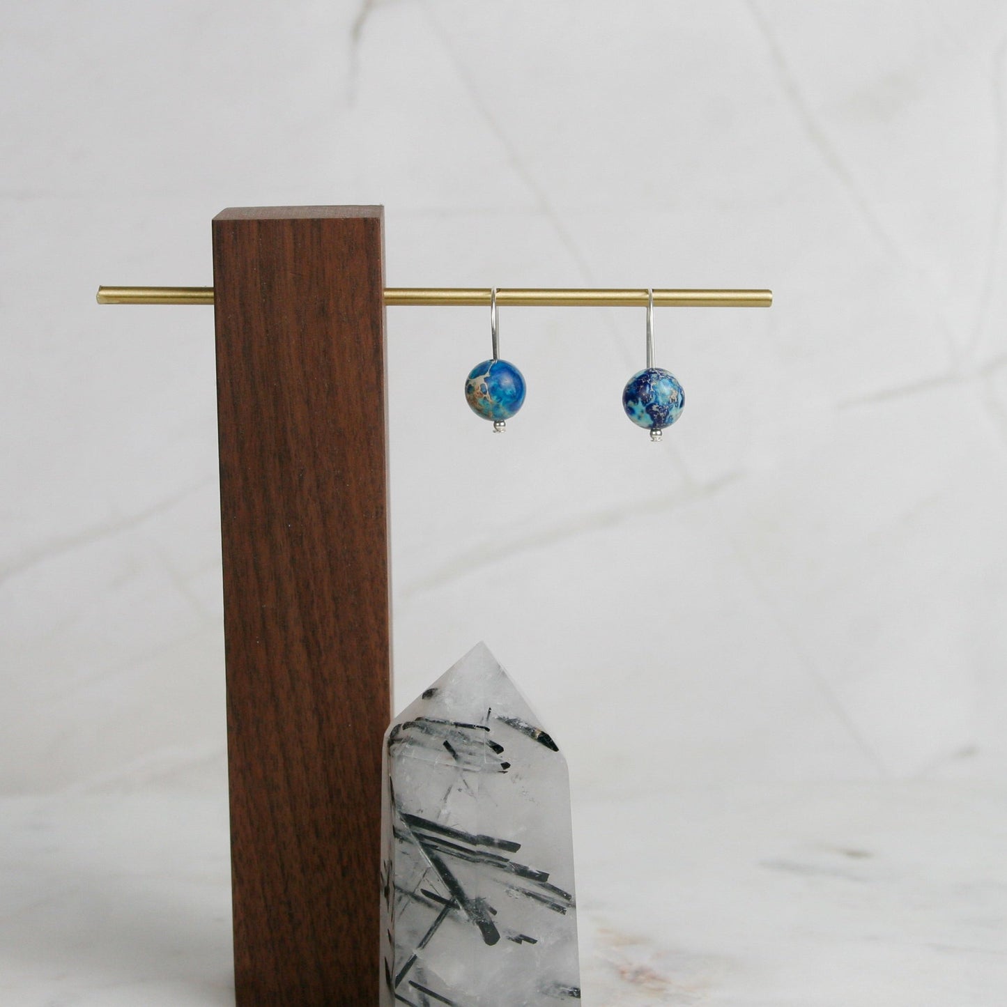 Imperial Jasper Short Ball Drop Earring