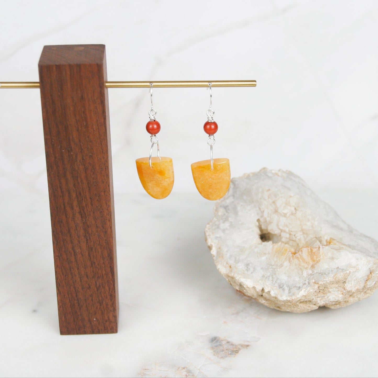 Yellow Jade Earrings
