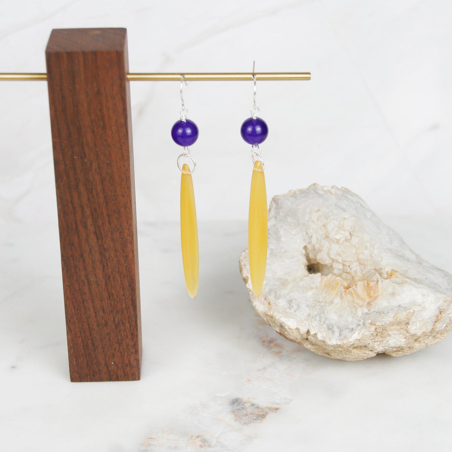 Yellow Cymophane Earrings