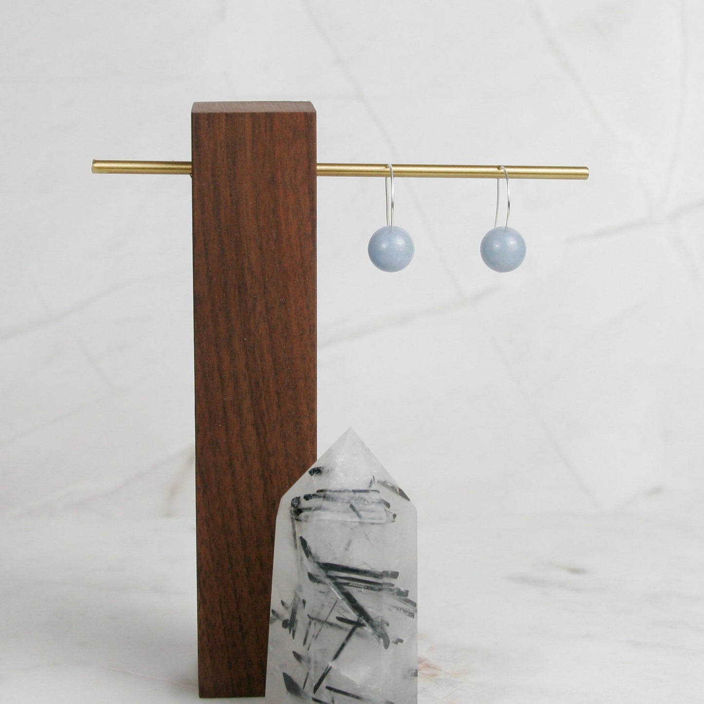 Angelite Ball Drop Earrings