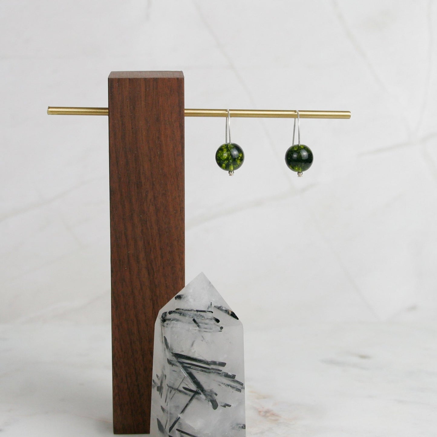 Peridot Ball Drop Earrings