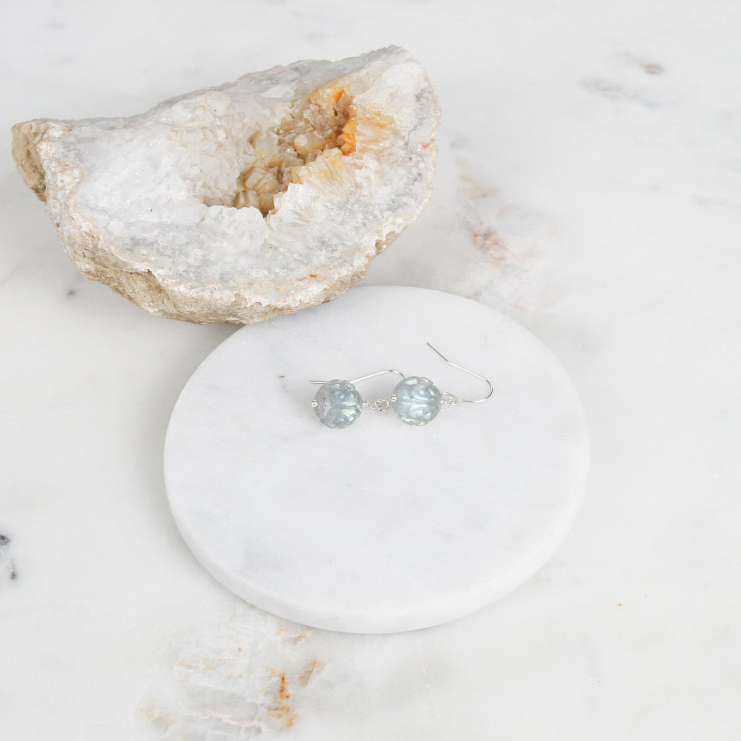 Carved Labradorite Earrings