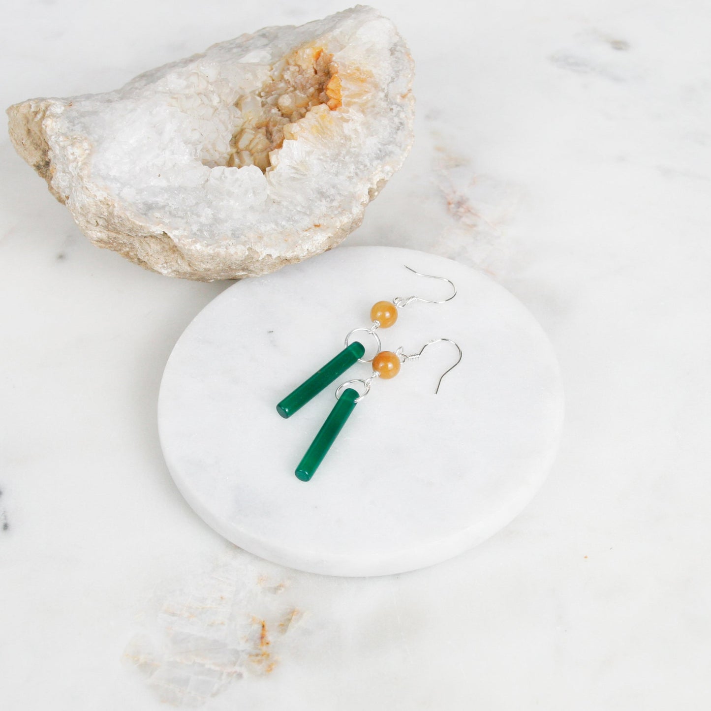Green Agate Earrings