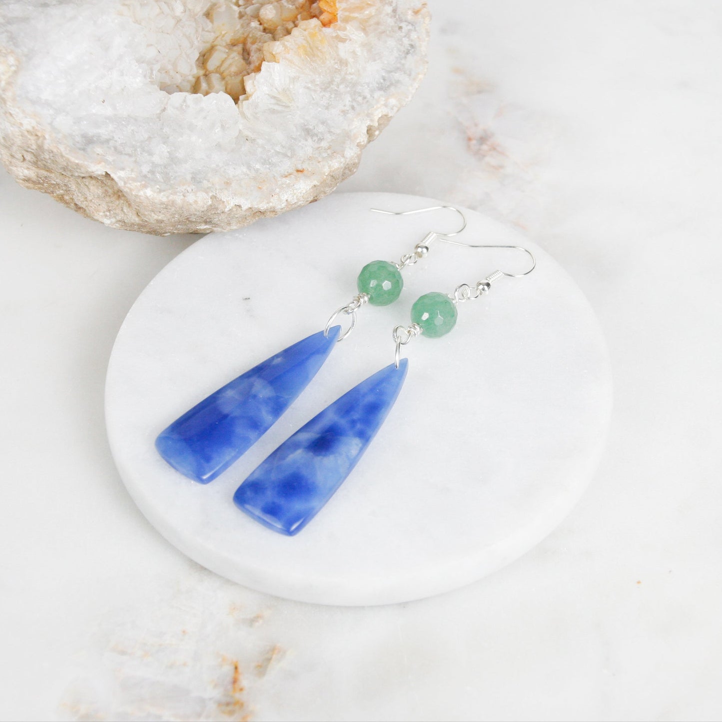 Ocean Blue Onyx Earrings