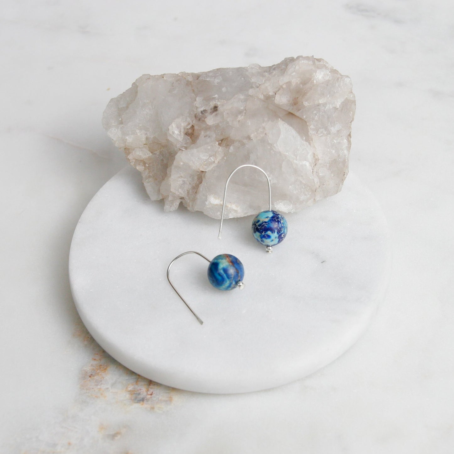 Imperial Jasper Short Ball Drop Earring