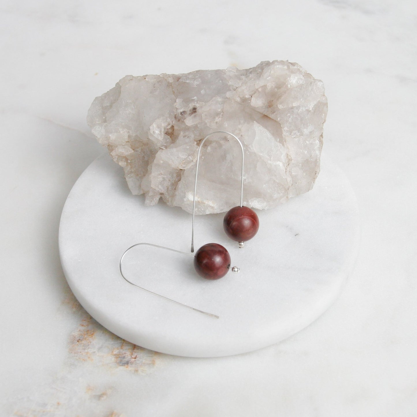 Cherry Creek Jasper Long Ball Drop Earrings
