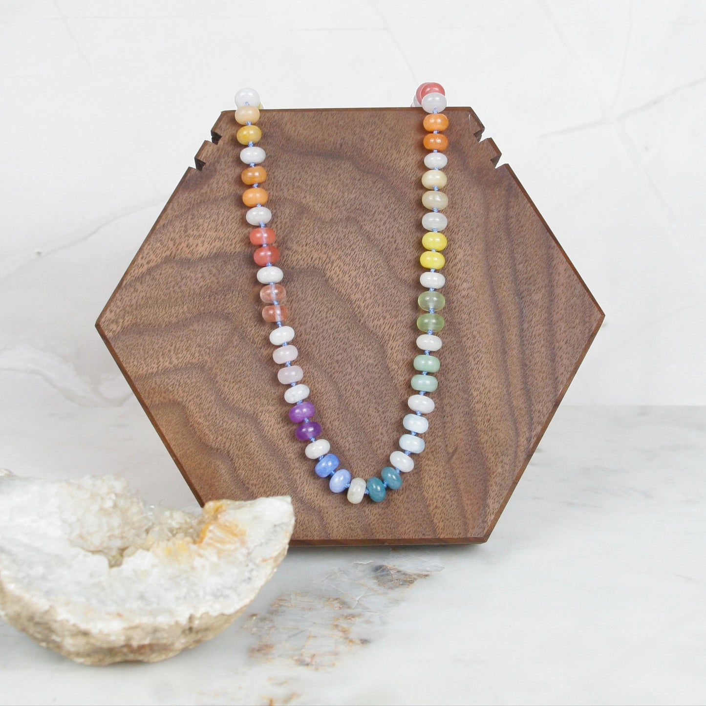 Clouded Pastel Jade Necklace