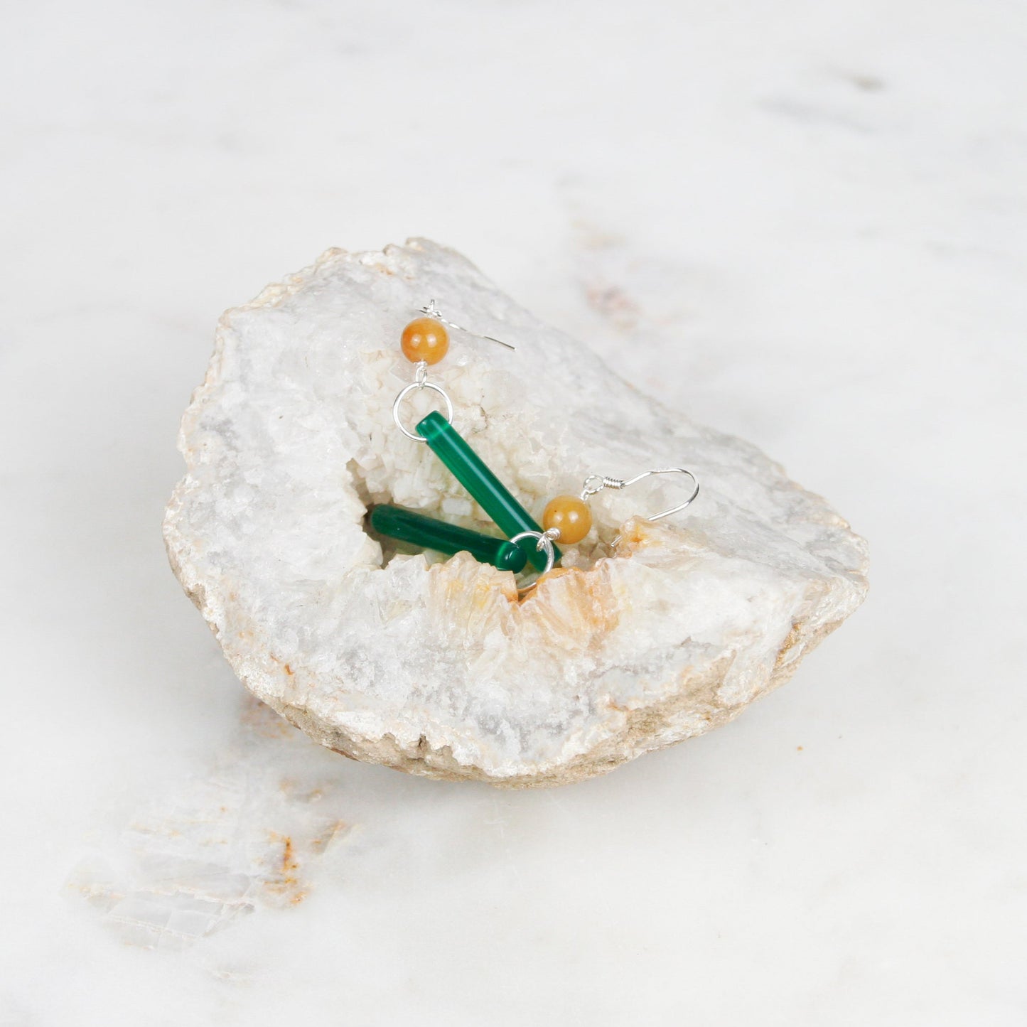 Green Agate Earrings