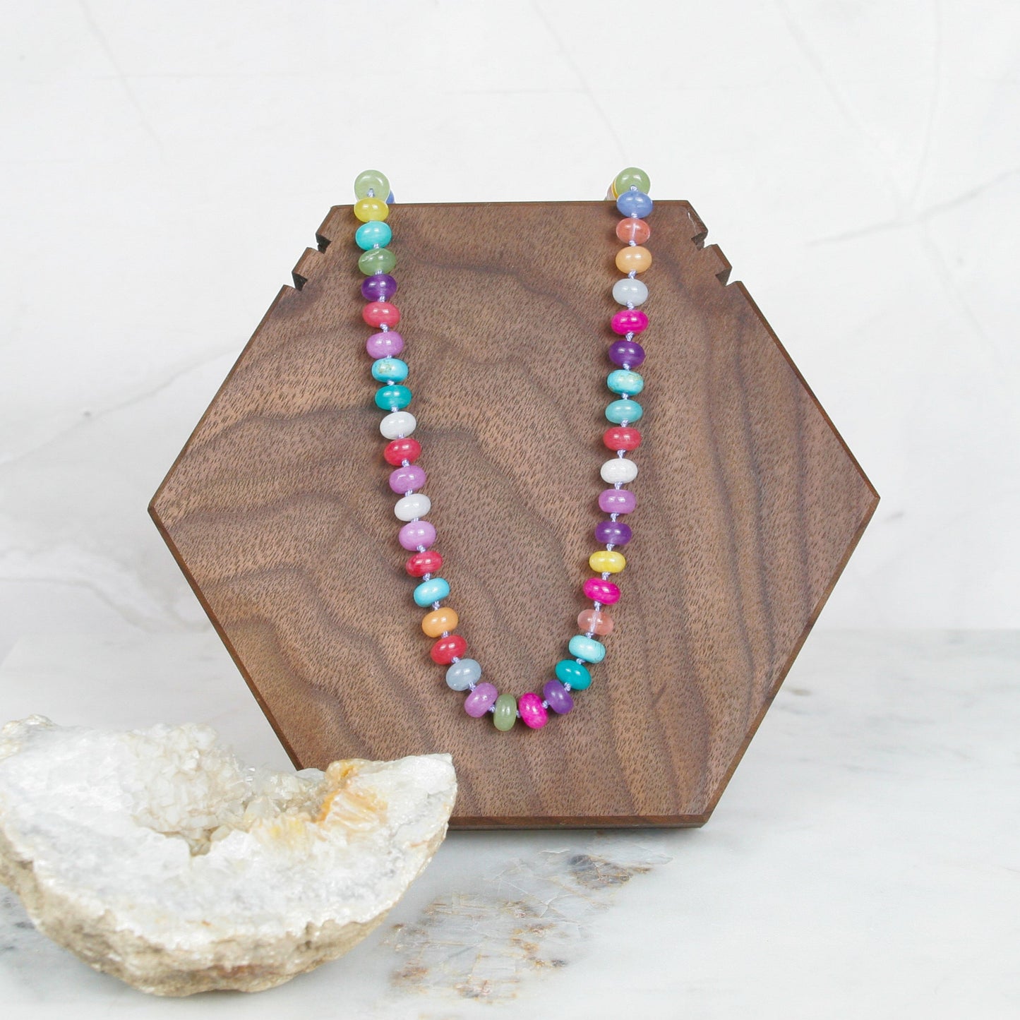 Candy Jade and Howlite Necklace