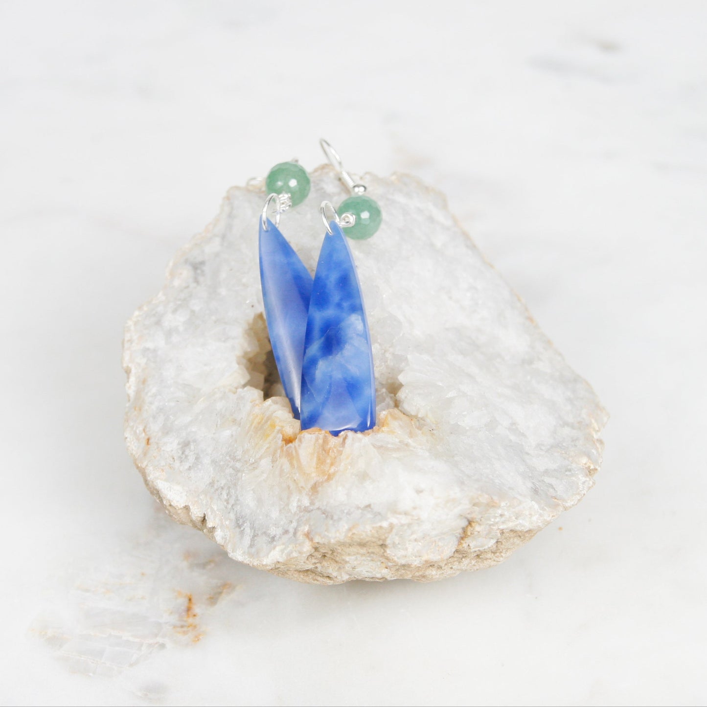 Ocean Blue Onyx Earrings