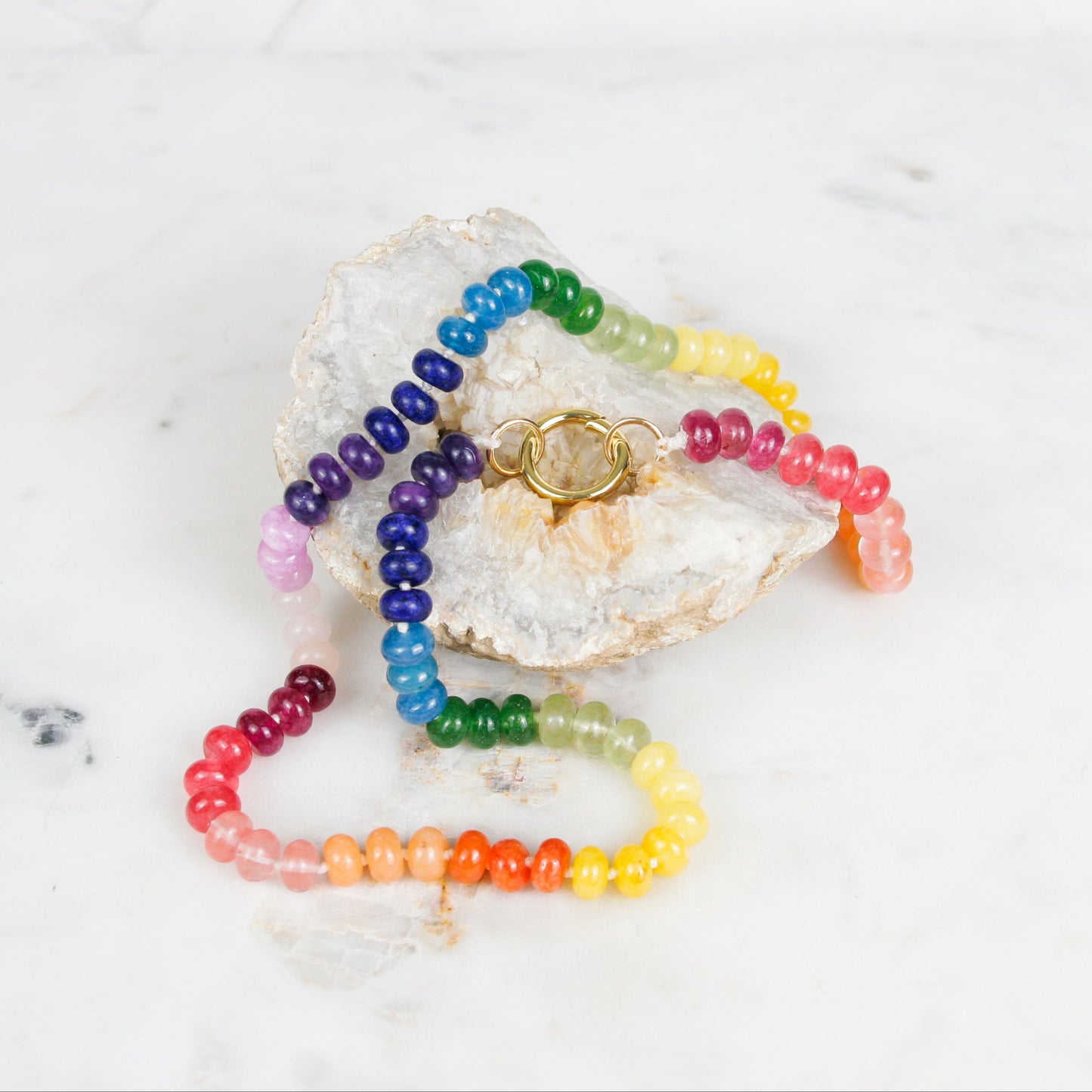 Muted Rainbow Jade Necklace