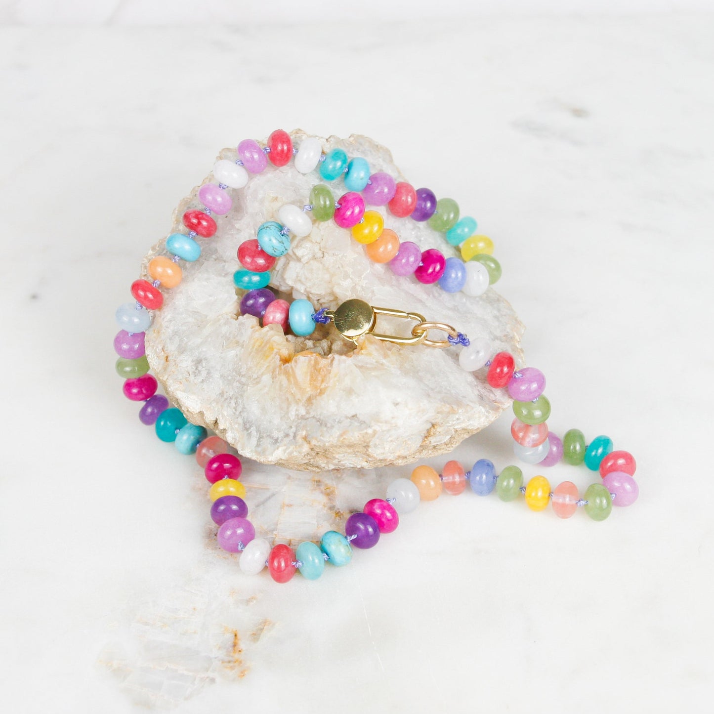Candy Jade and Howlite Necklace