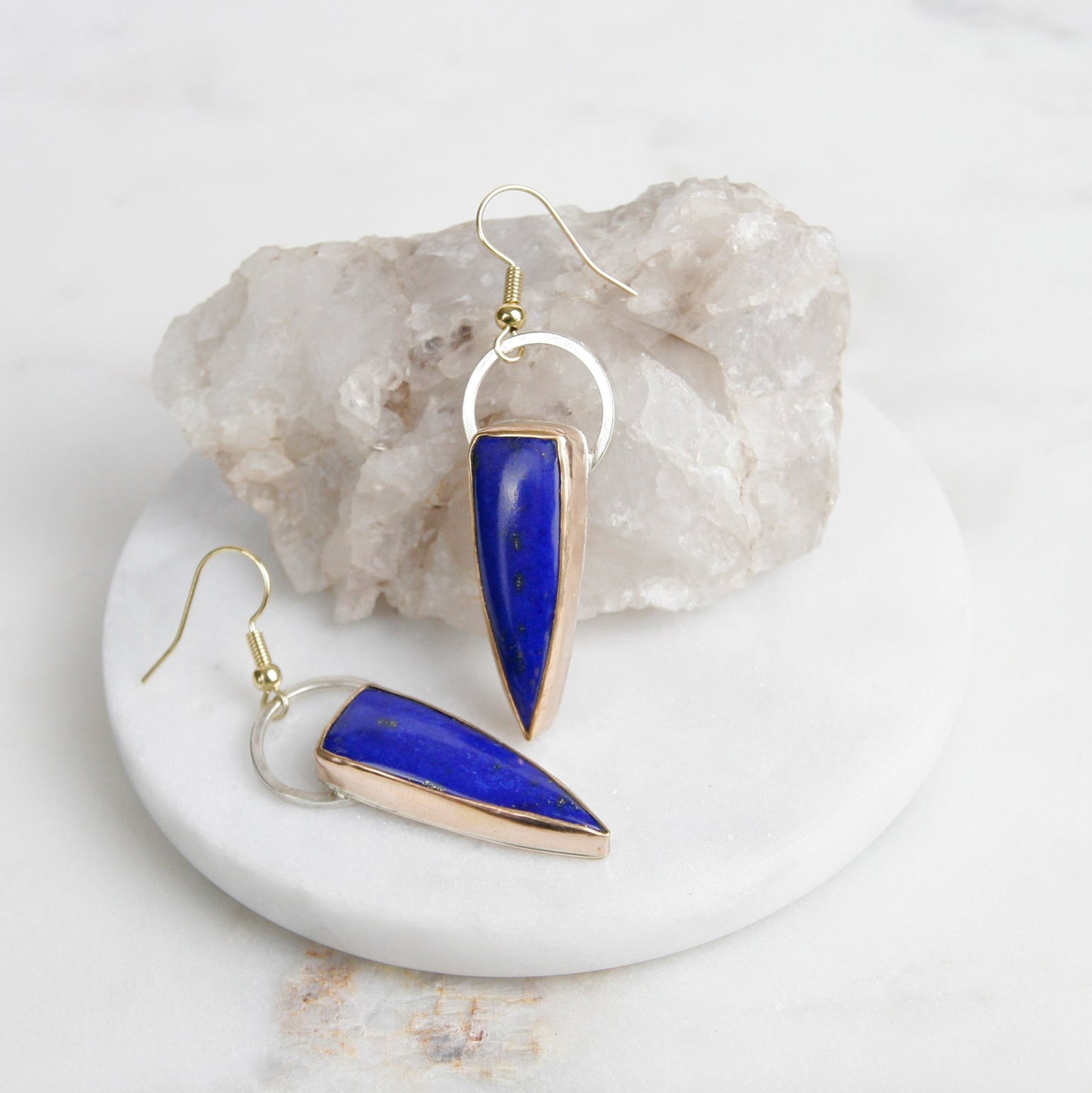 Lapis Silver and 14k Gold-Filled Drop Earrings