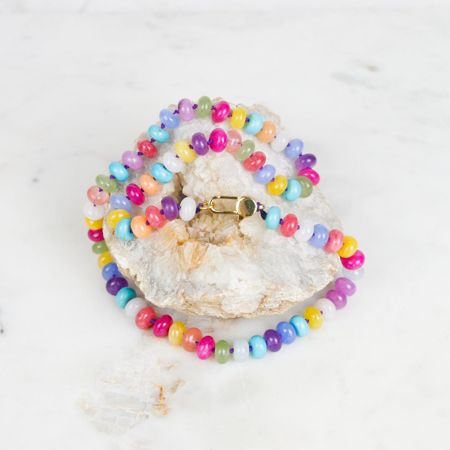 Candy Howlite and Jade Necklace