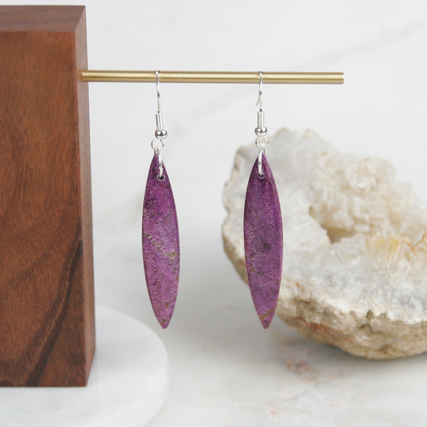 African Purple Stone Earrings