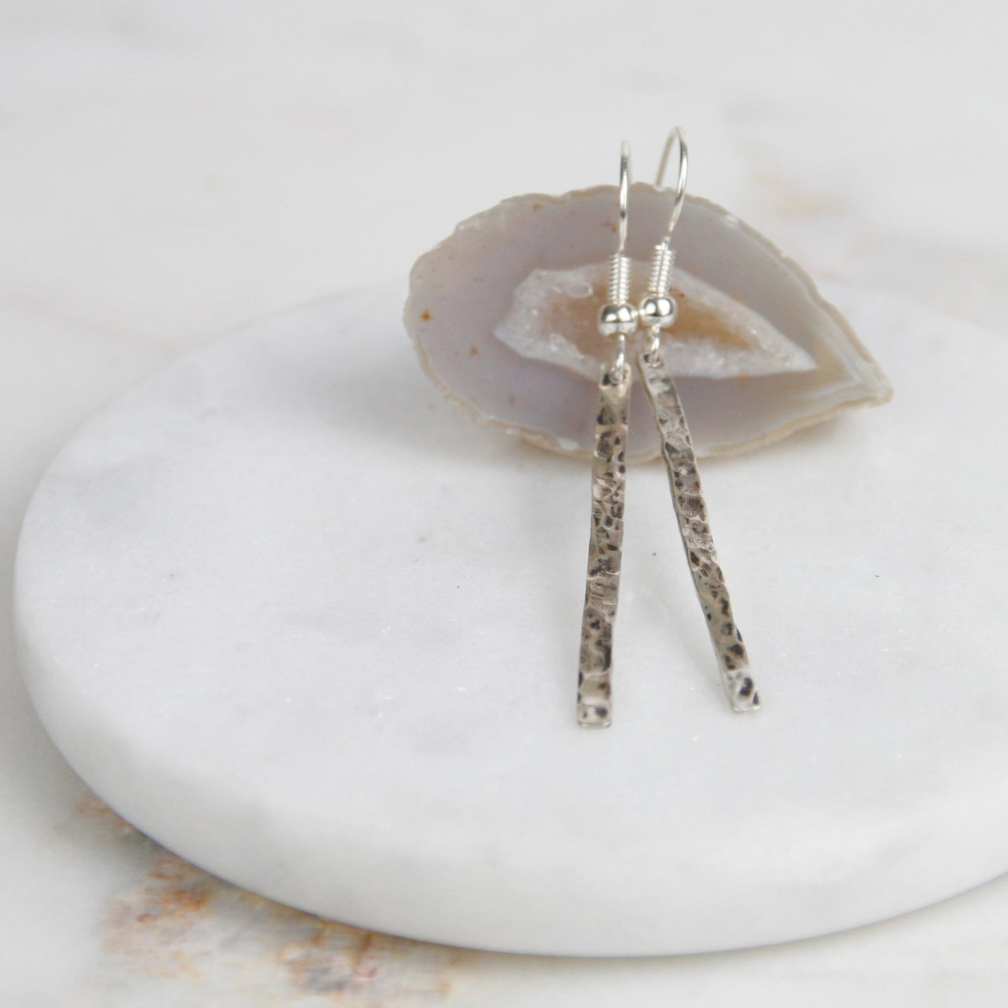 Sterling Silver Hammered Dangles