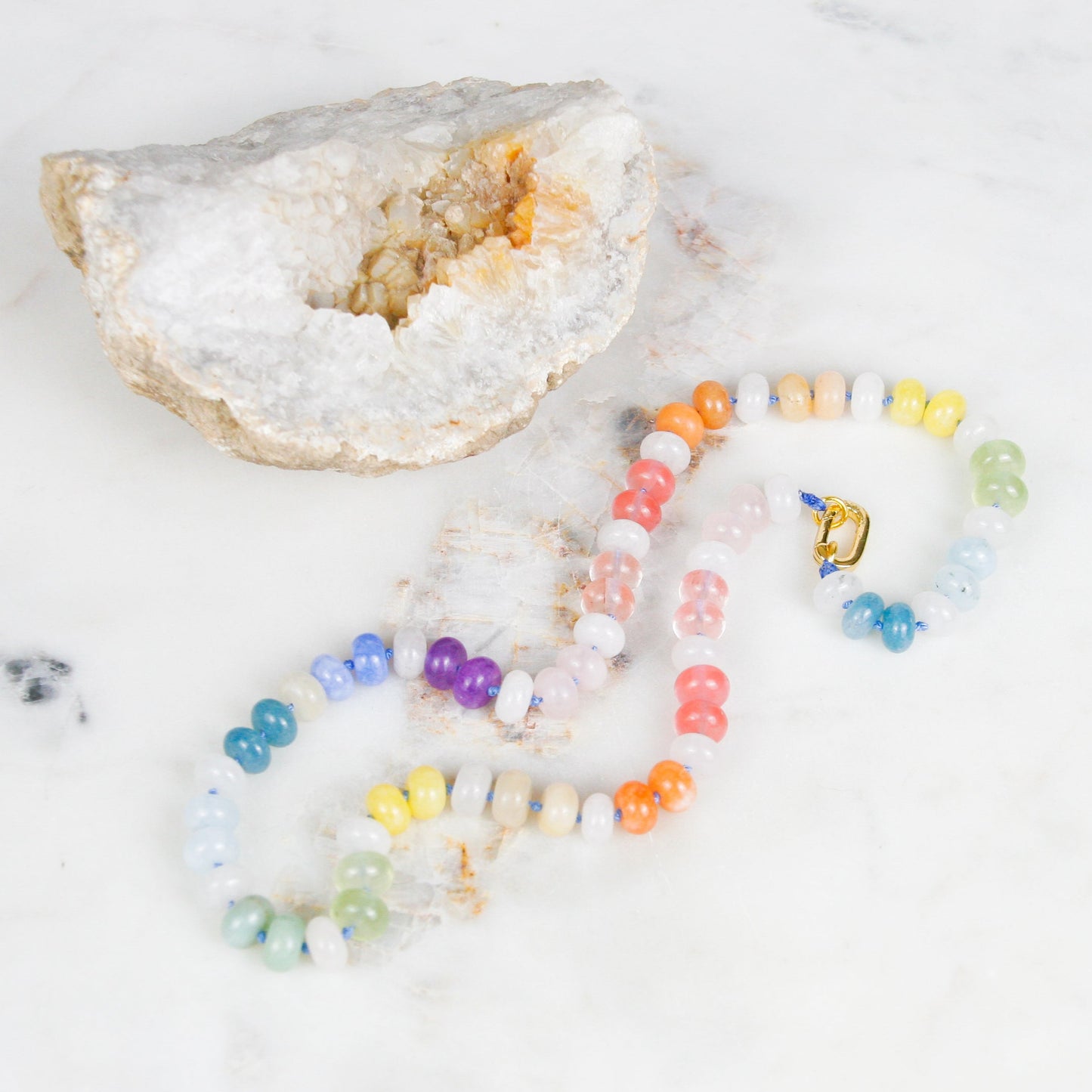 Clouded Pastel Jade Necklace