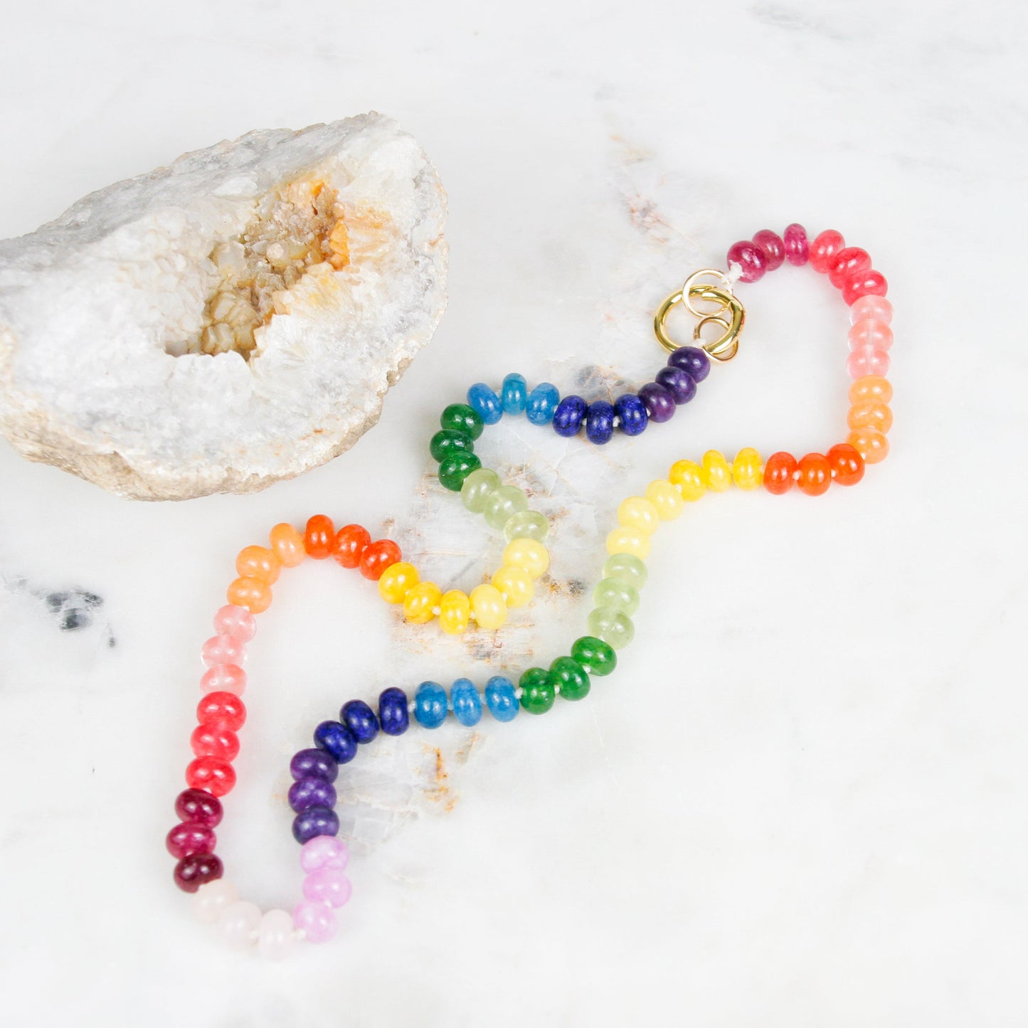 Muted Rainbow Jade Necklace