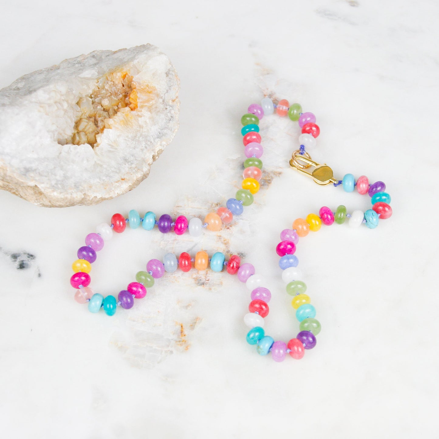 Candy Jade and Howlite Necklace