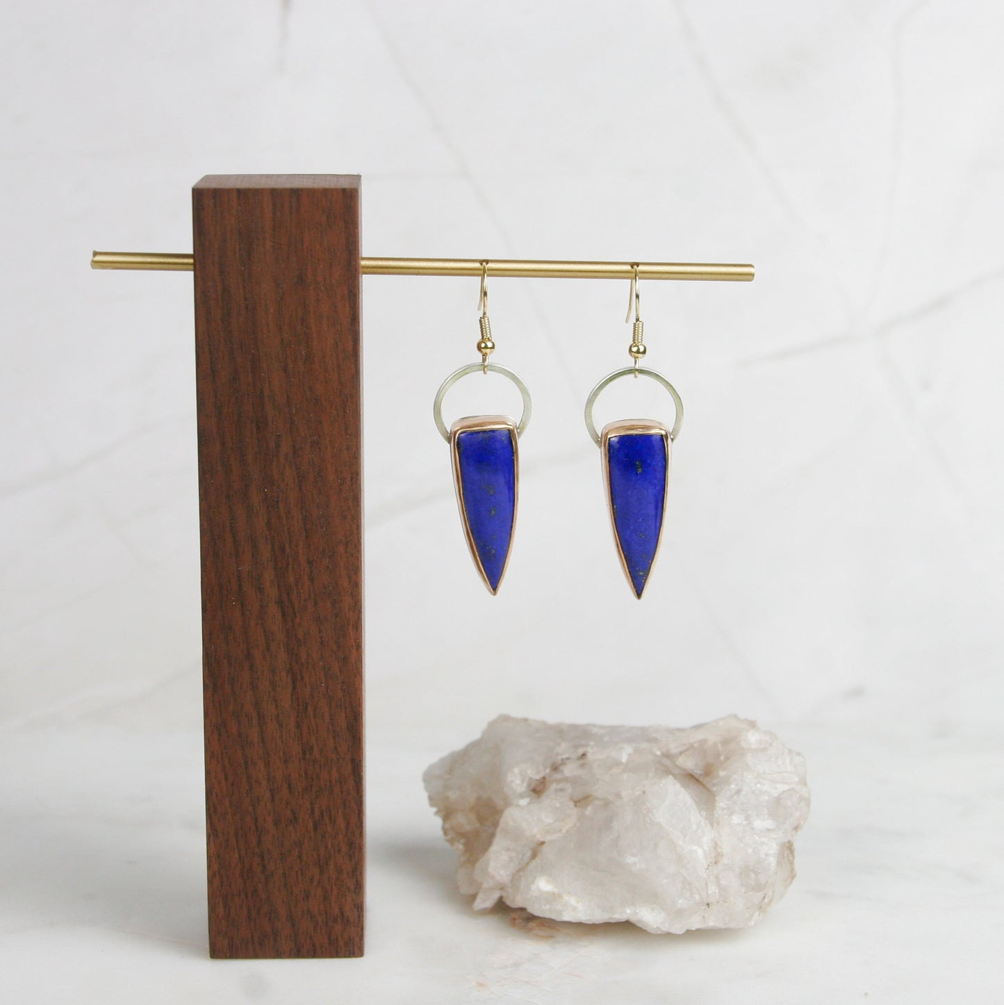 Lapis Silver and 14k Gold-Filled Drop Earrings