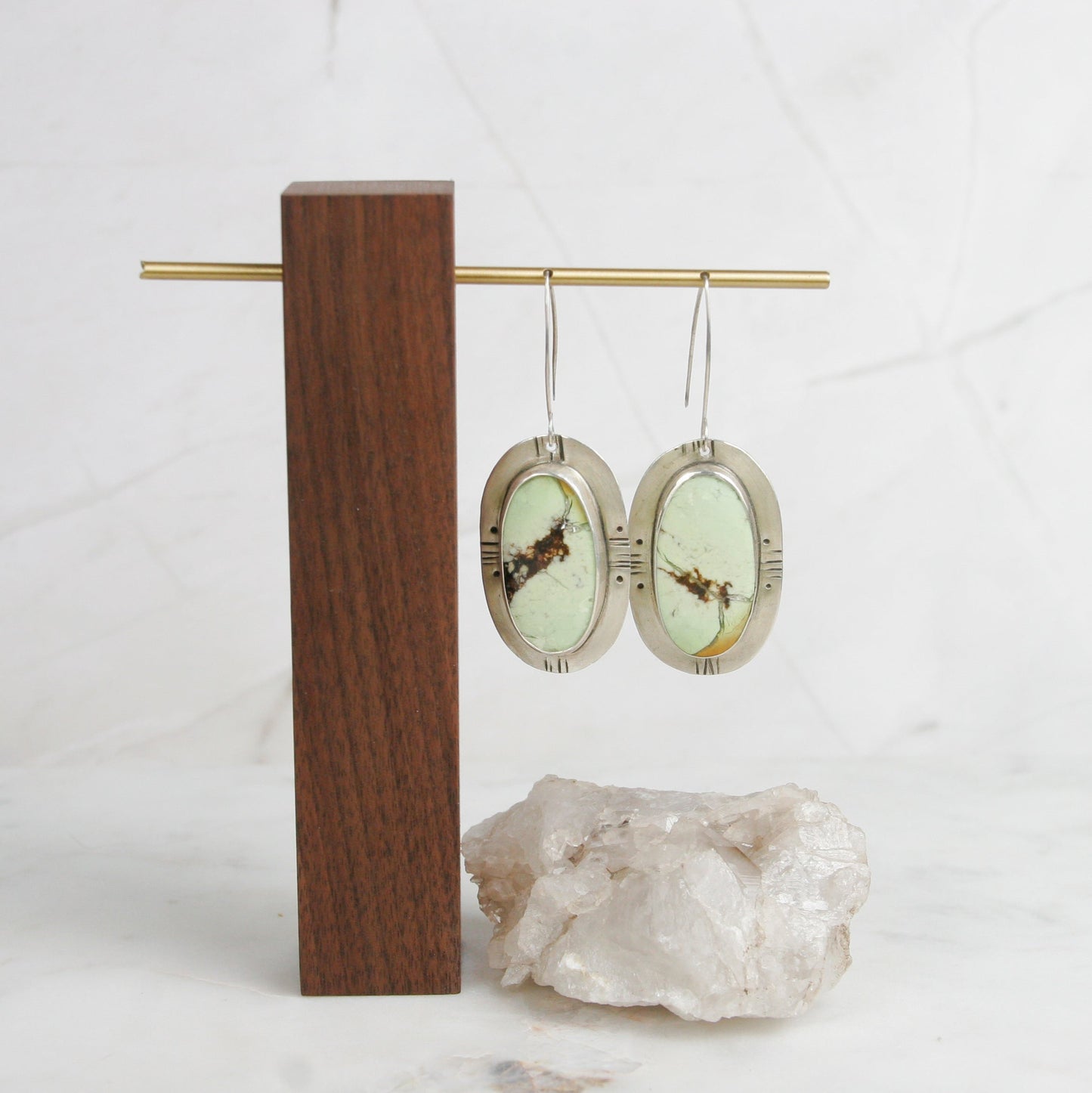 Lemon Chrysophase Dangle Earrings
