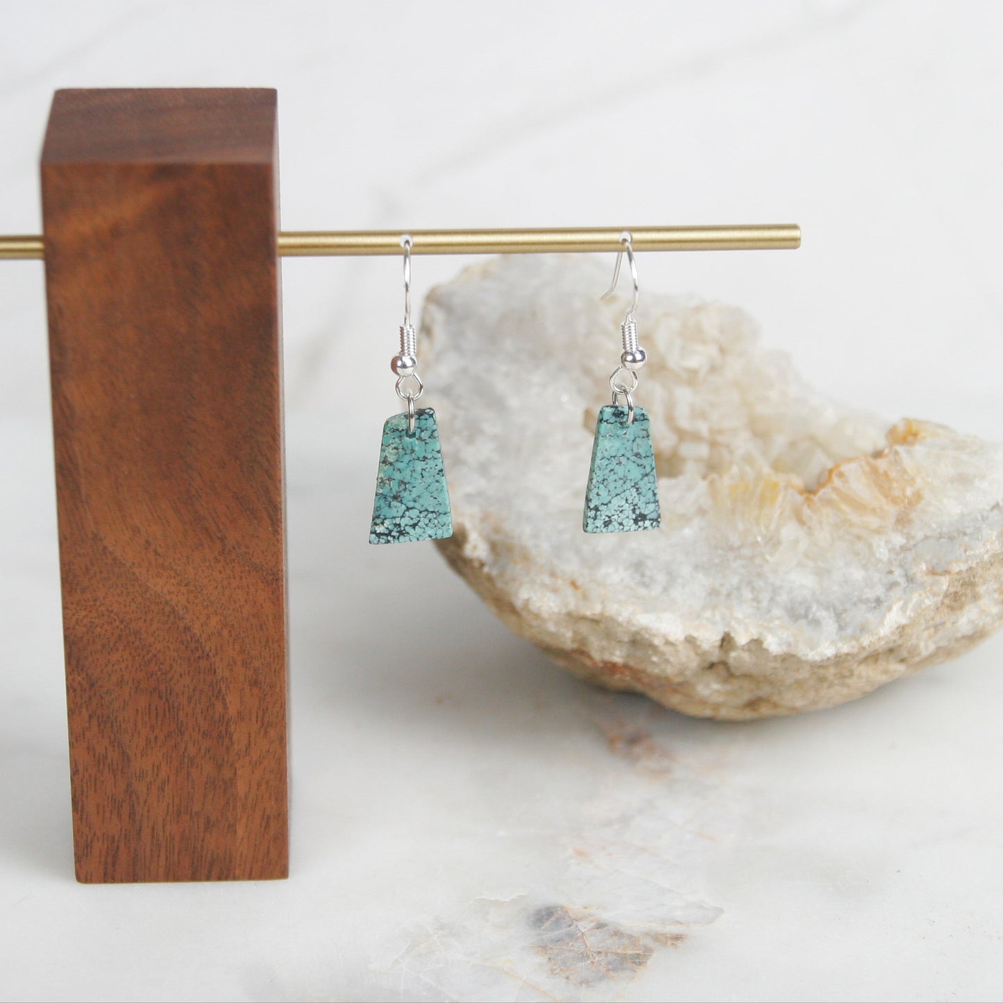 Dainty Turquoise and Sterling Silver Earrings