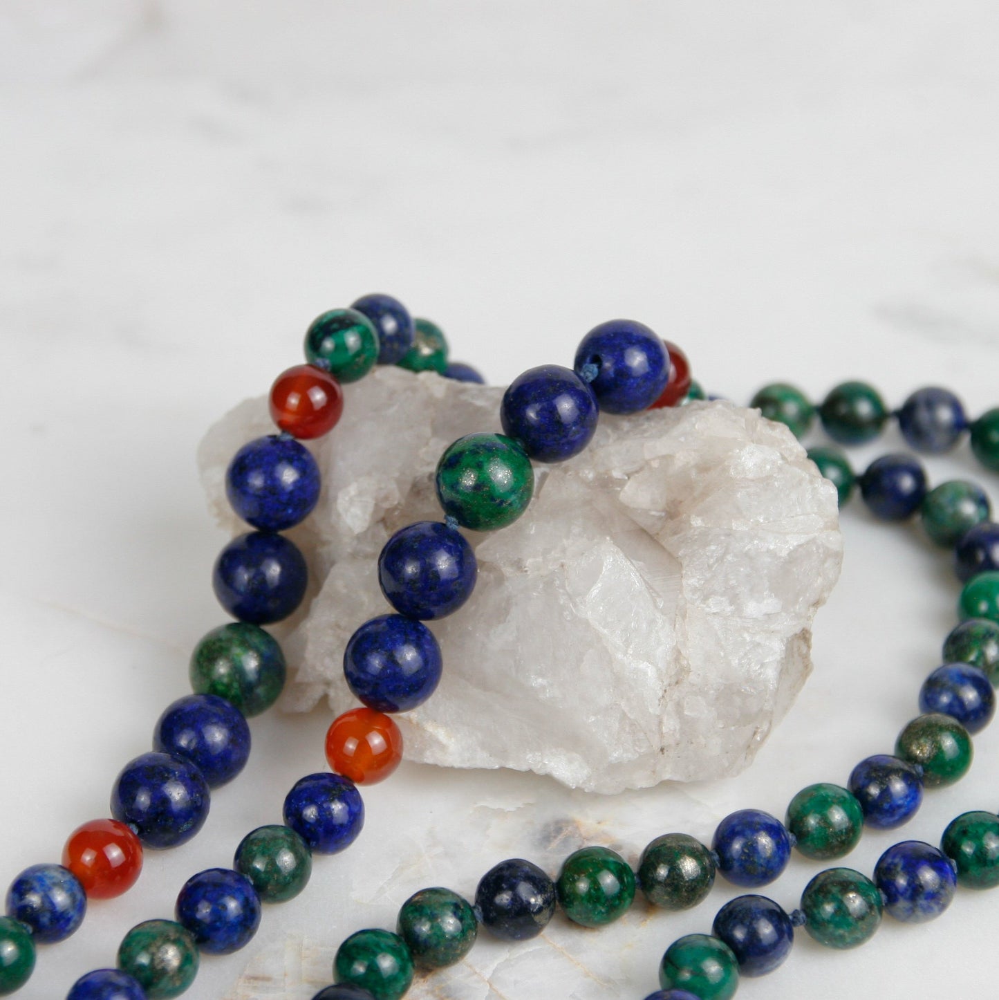 Azurite, Lapis, and Carnelian Necklace