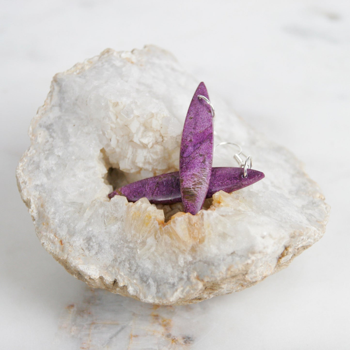 African Purple Stone Earrings