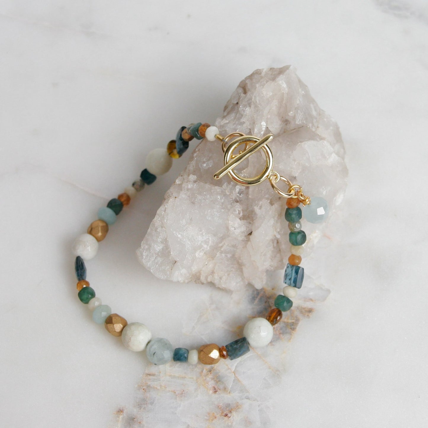 Aquamarine and Citrine Bracelet
