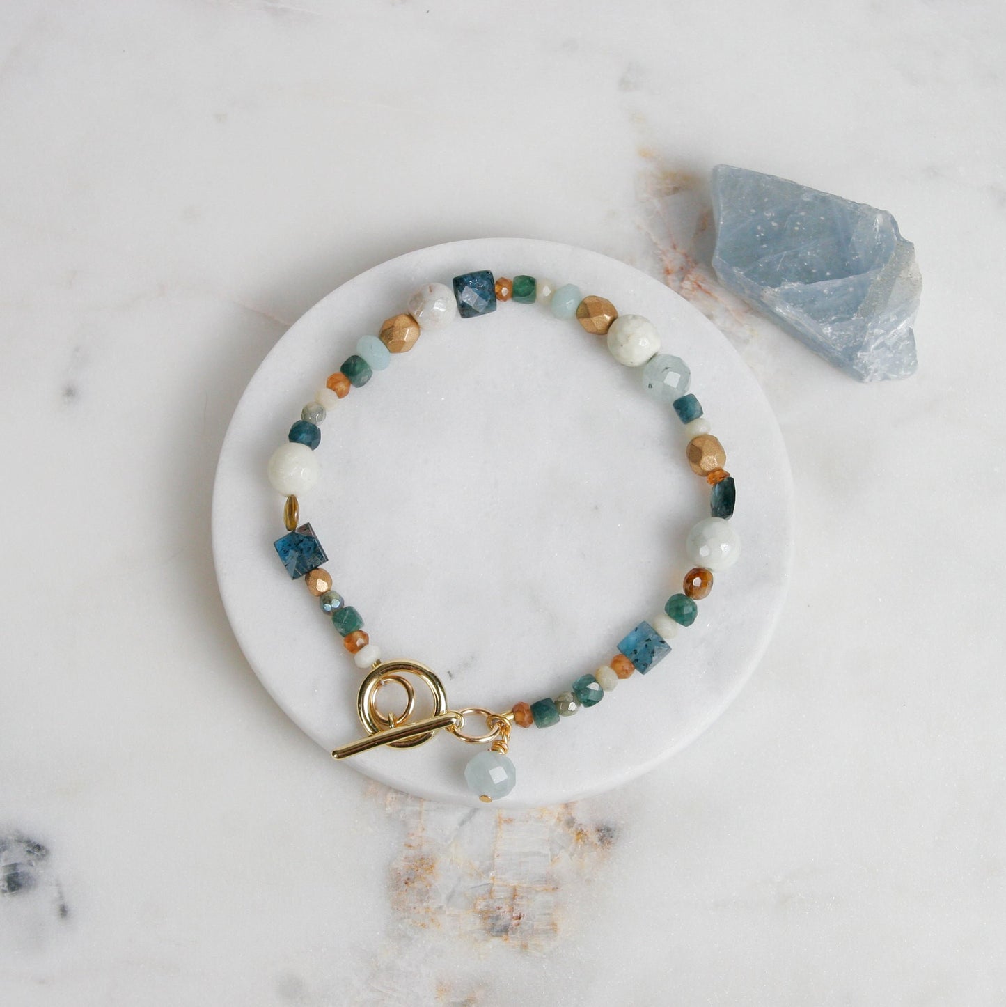 Aquamarine and Citrine Bracelet