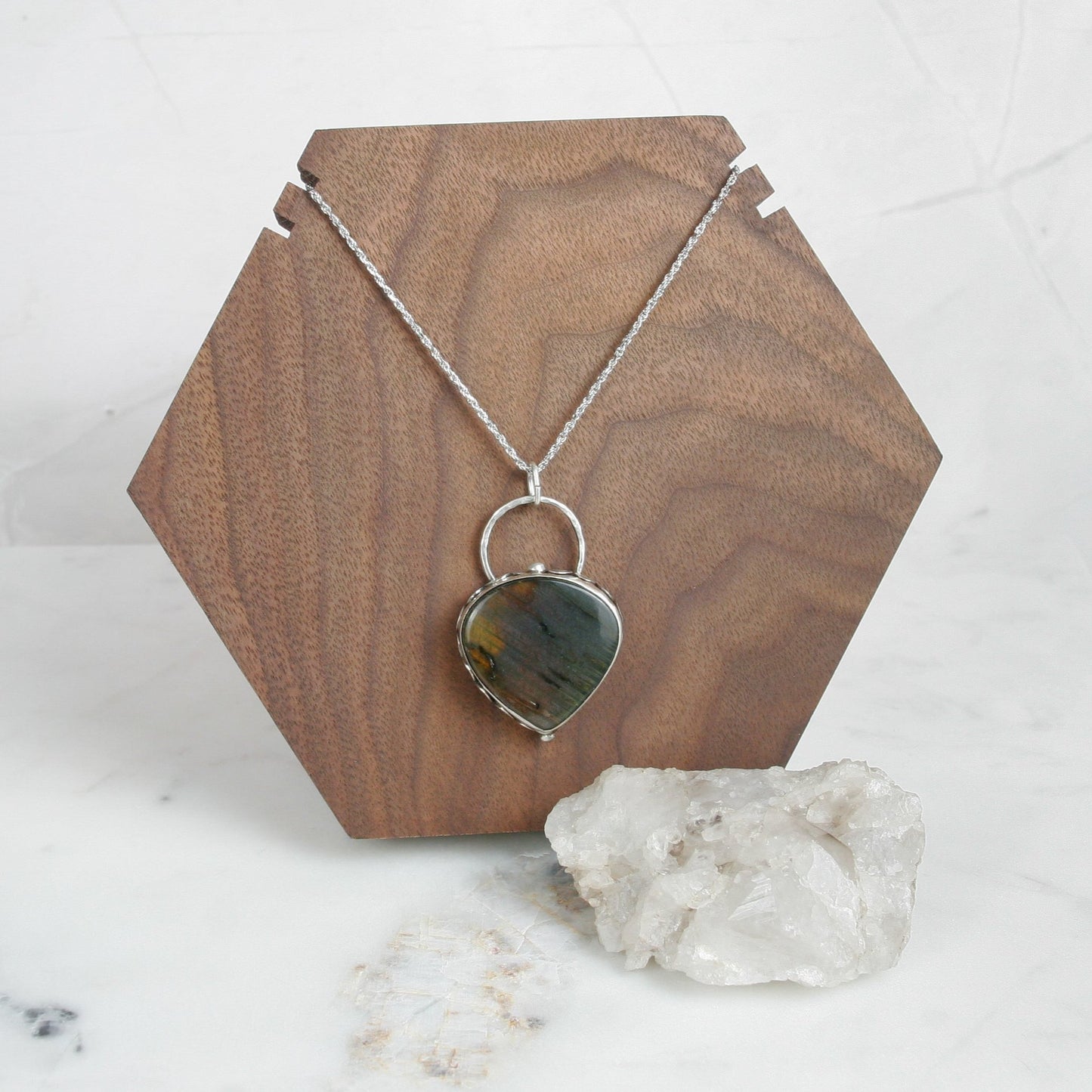 Labradorite Scalloped Pendant