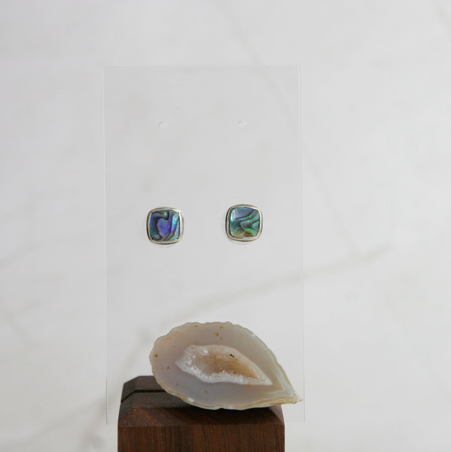 Square Abalone Post Earrings