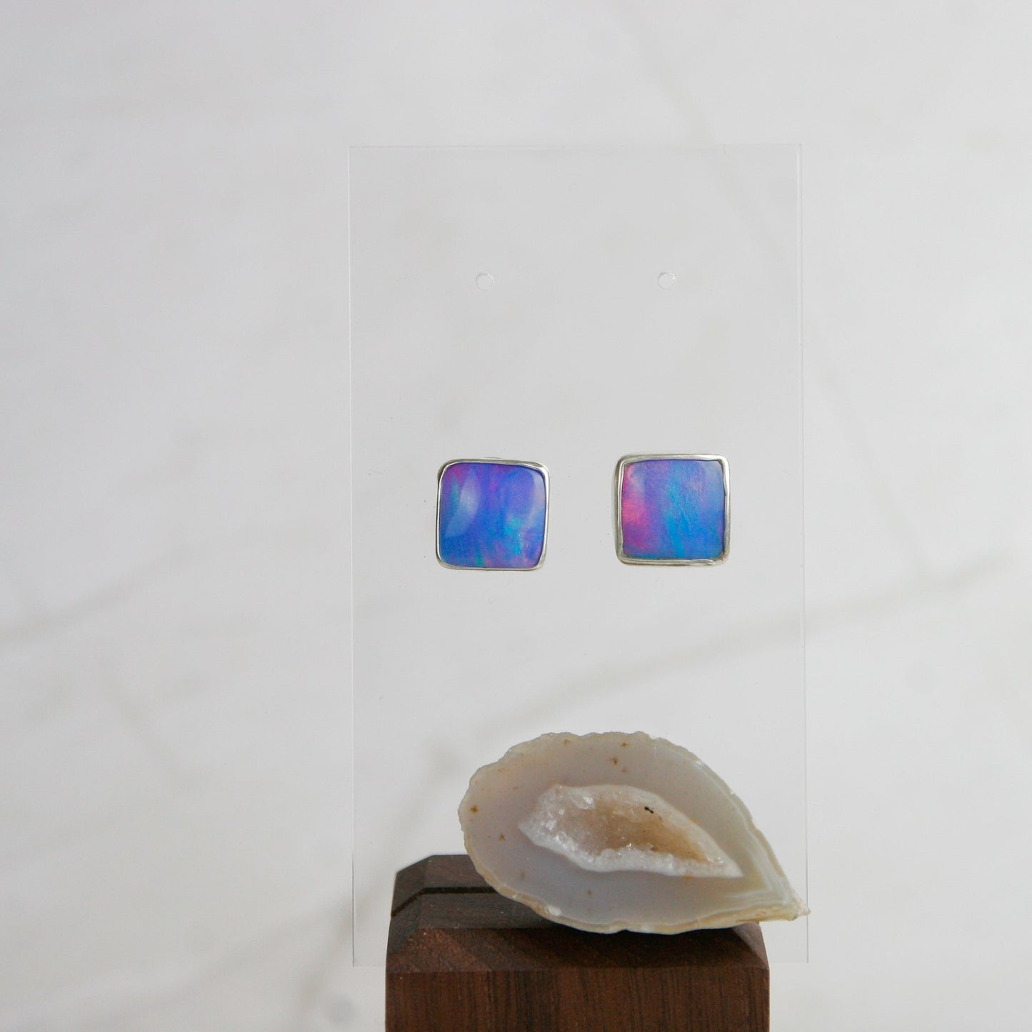 Light Blue Sunset Aurora Opal Square Posts