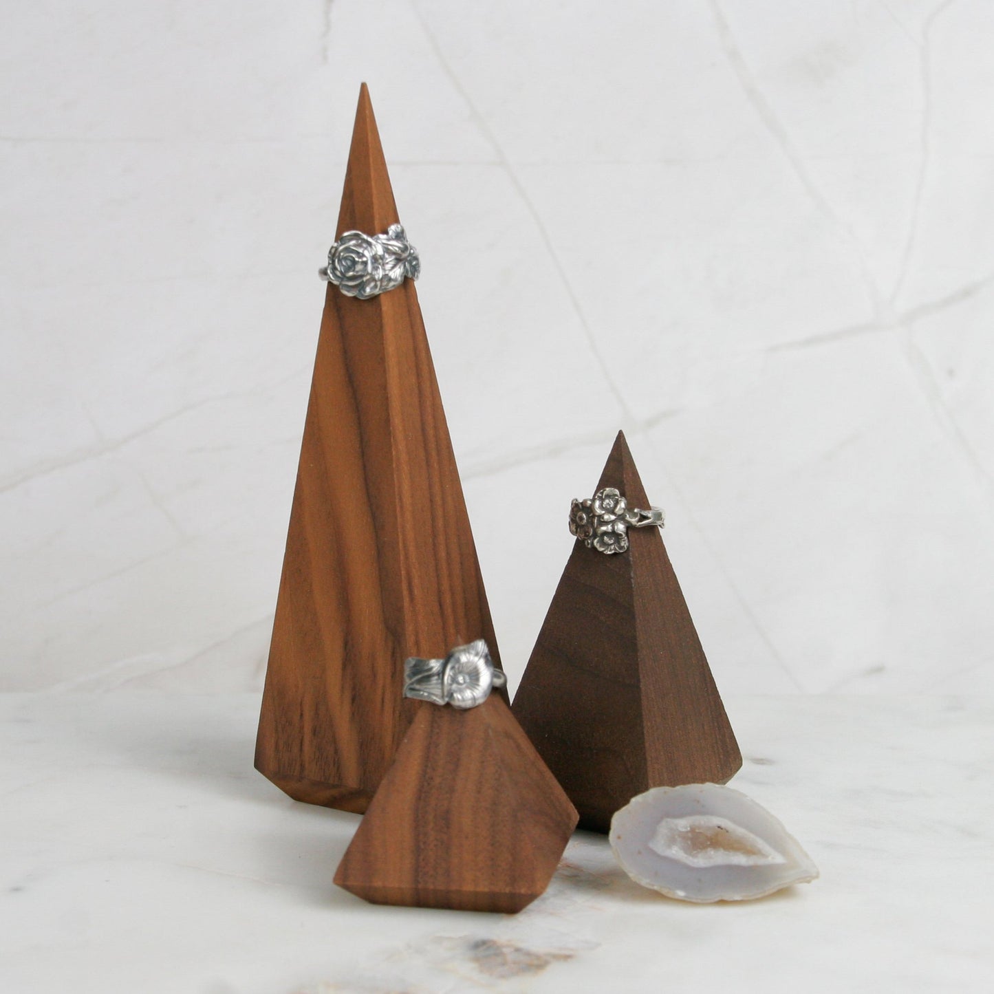 Antique Reed and Barton Floral Spoon Ring: Tea Rose