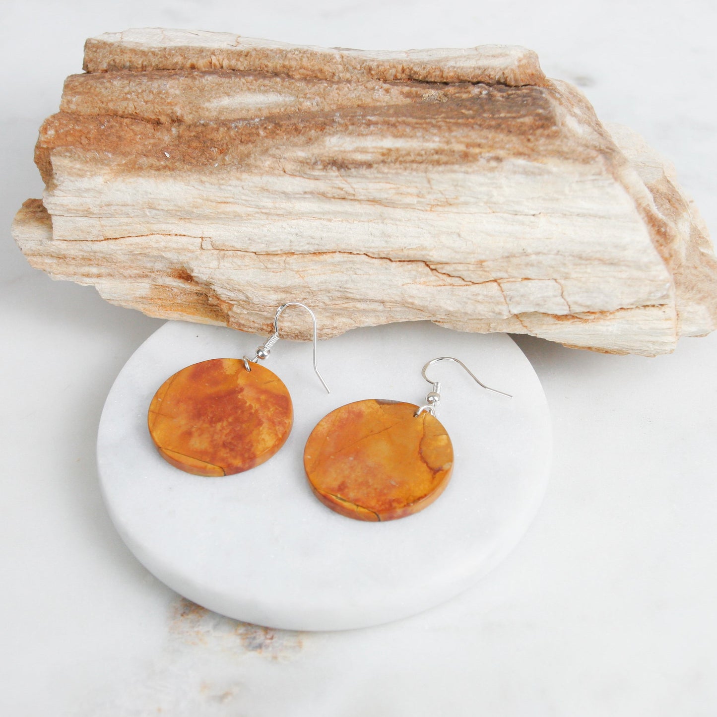 Orange Picasso Jasper Earrings