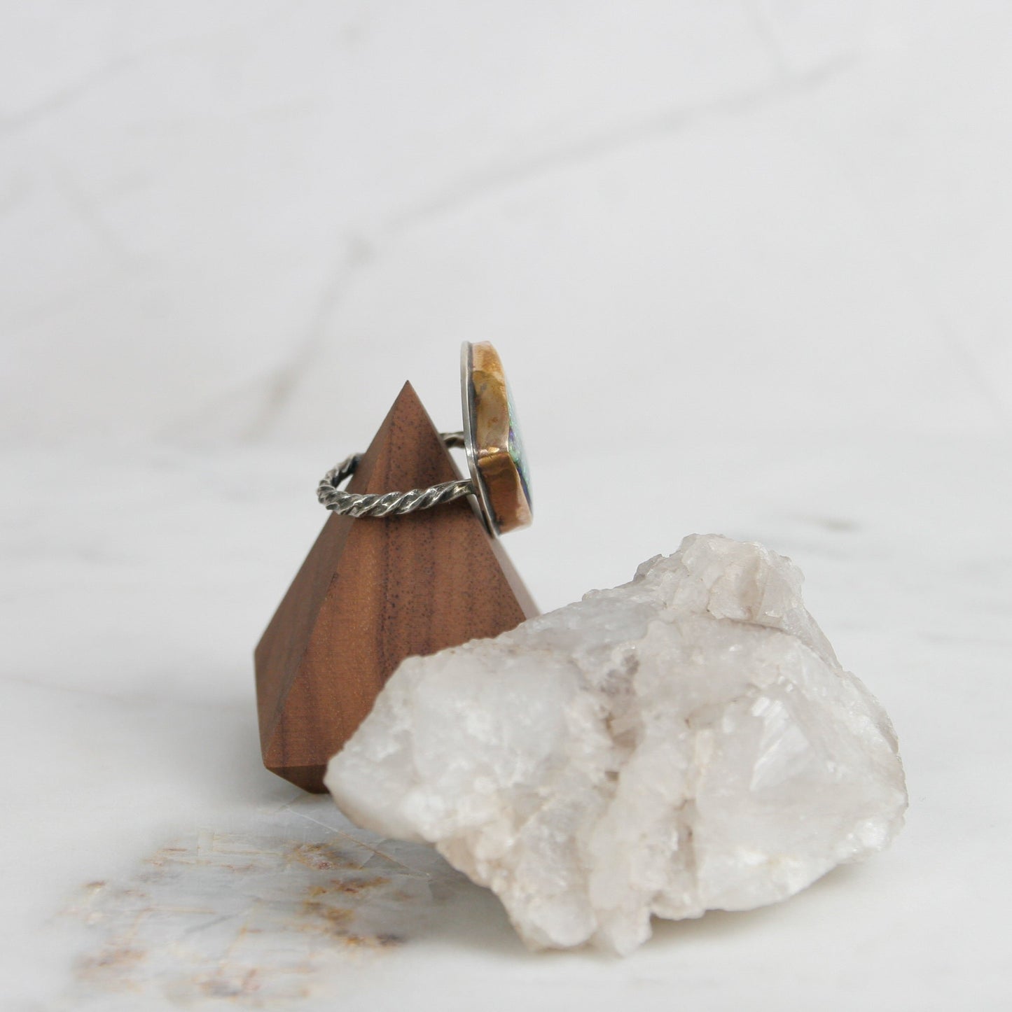 Triangle Sterling Opal Ring
