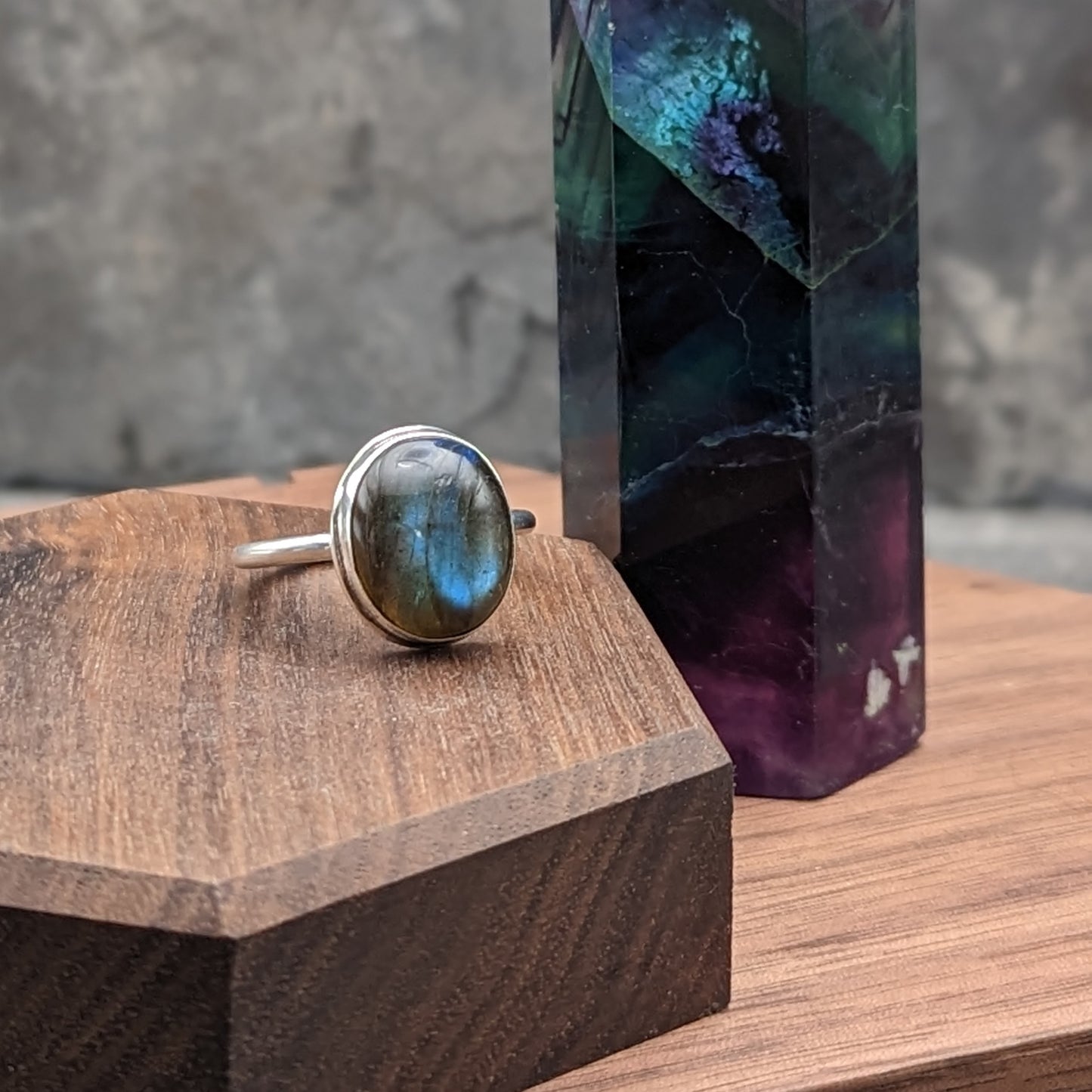 Simple Handmade Labradorite Ring
