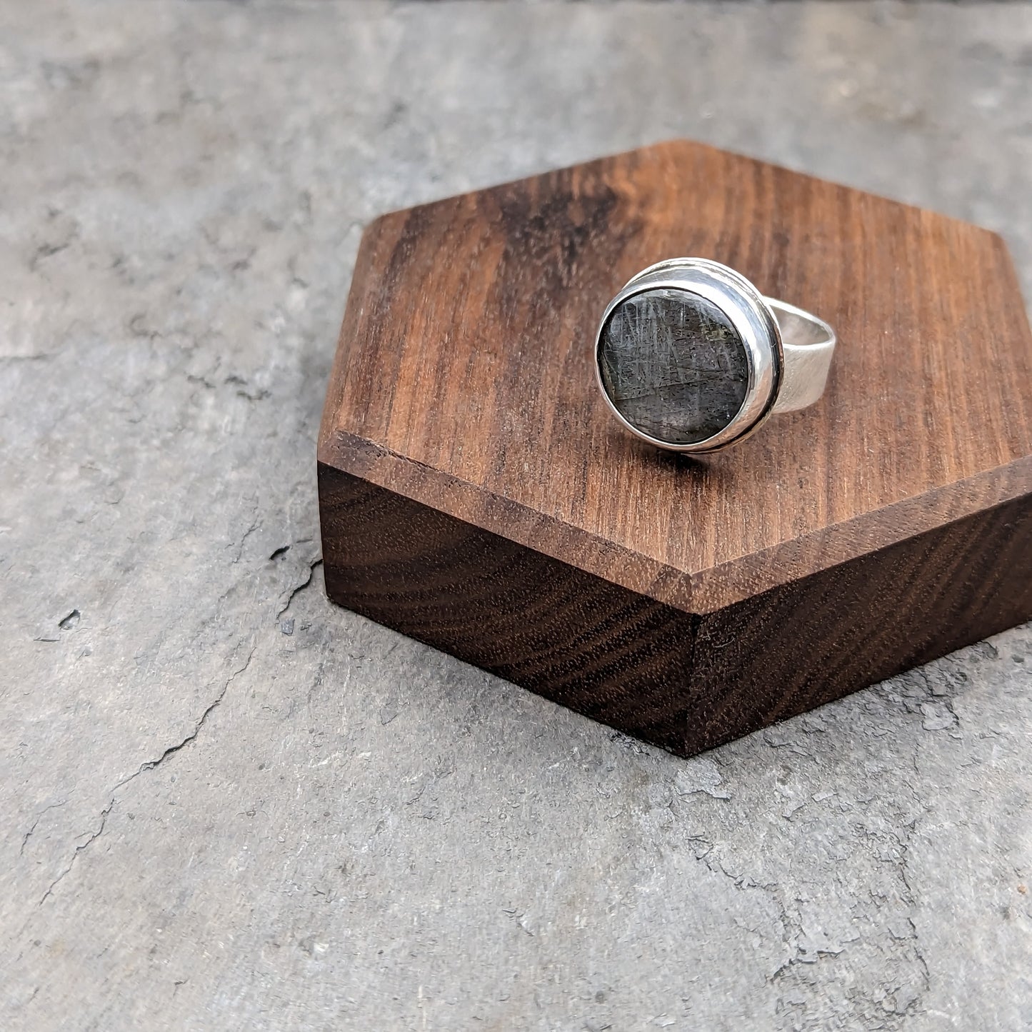 Gray Labradorite Ring
