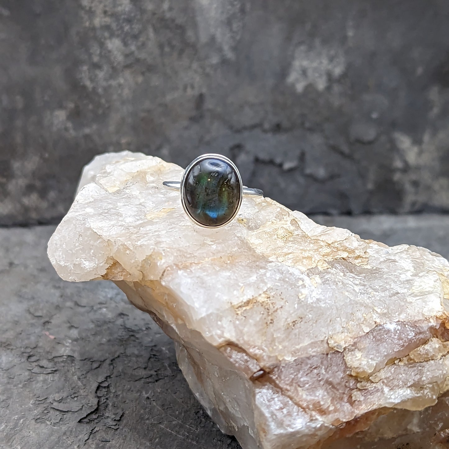 Simple Handmade Labradorite Ring