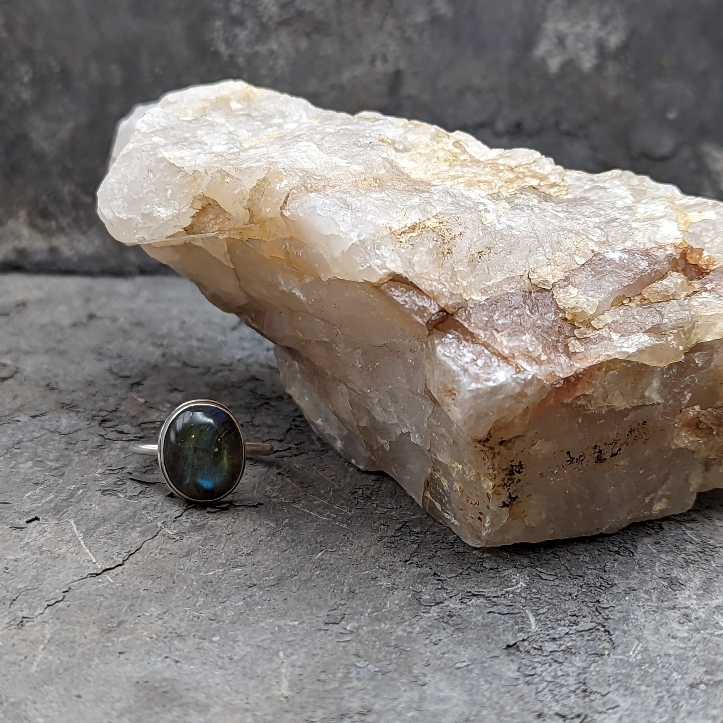 Simple Handmade Labradorite Ring