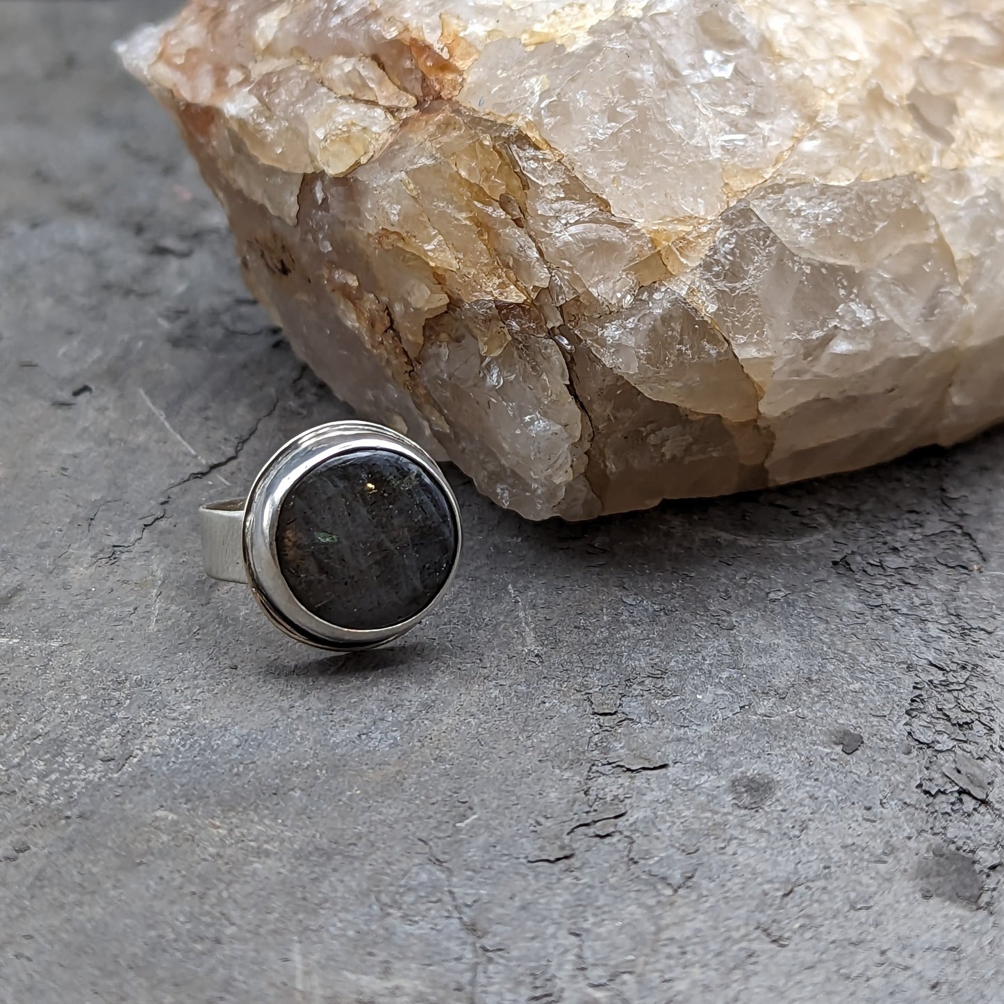 Gray Labradorite Ring