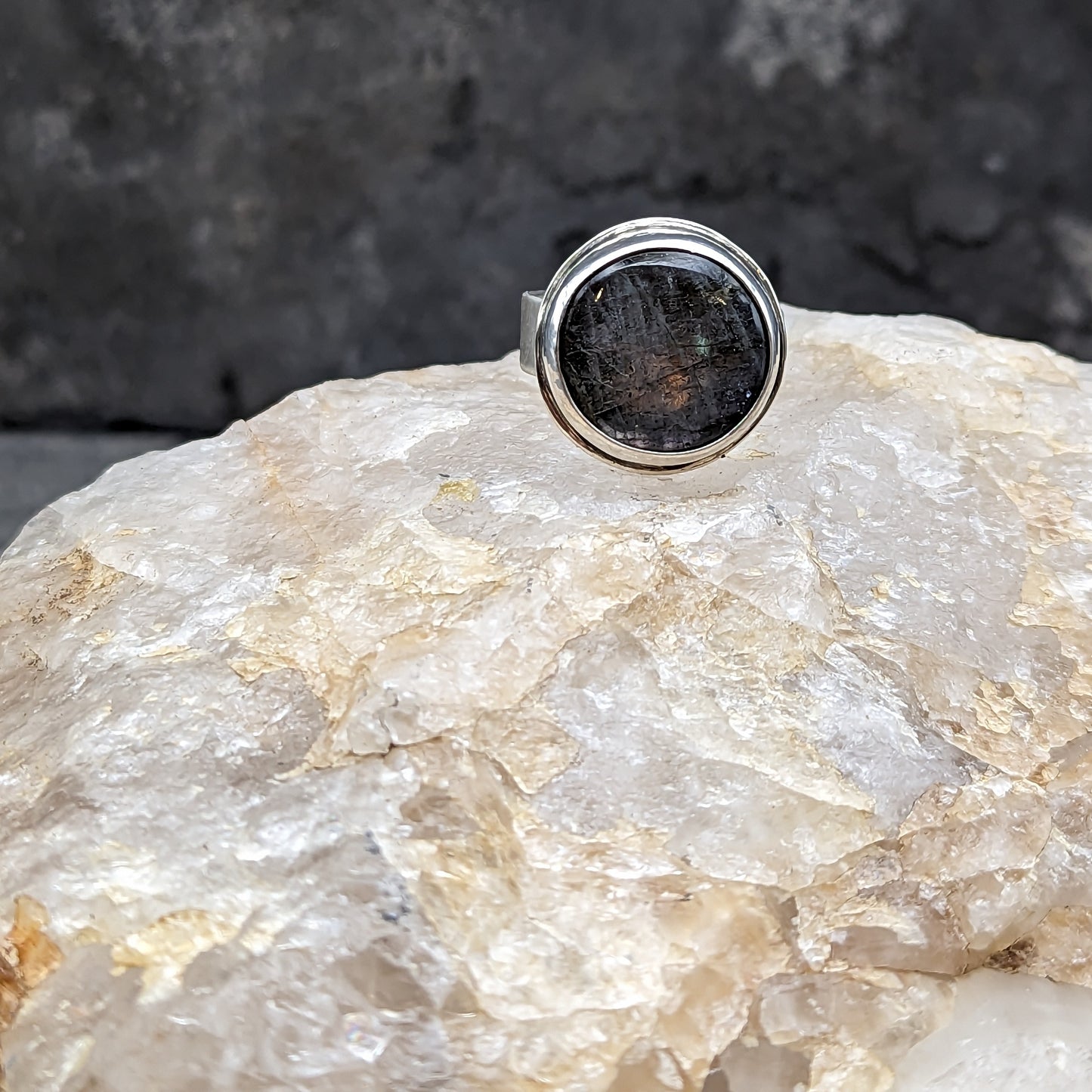 Gray Labradorite Ring