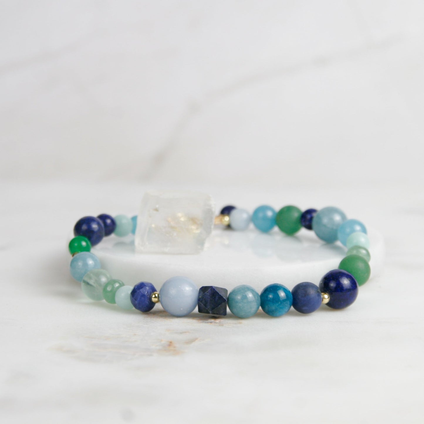 Blues and Greens Bead Bracelet