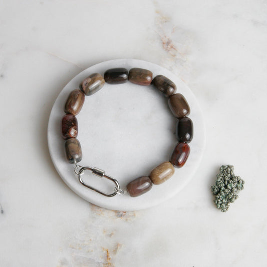 Polished Petrified Wood Bracelet