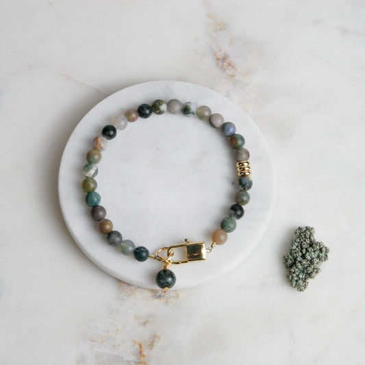 Mossy Breen Agate Bracelet