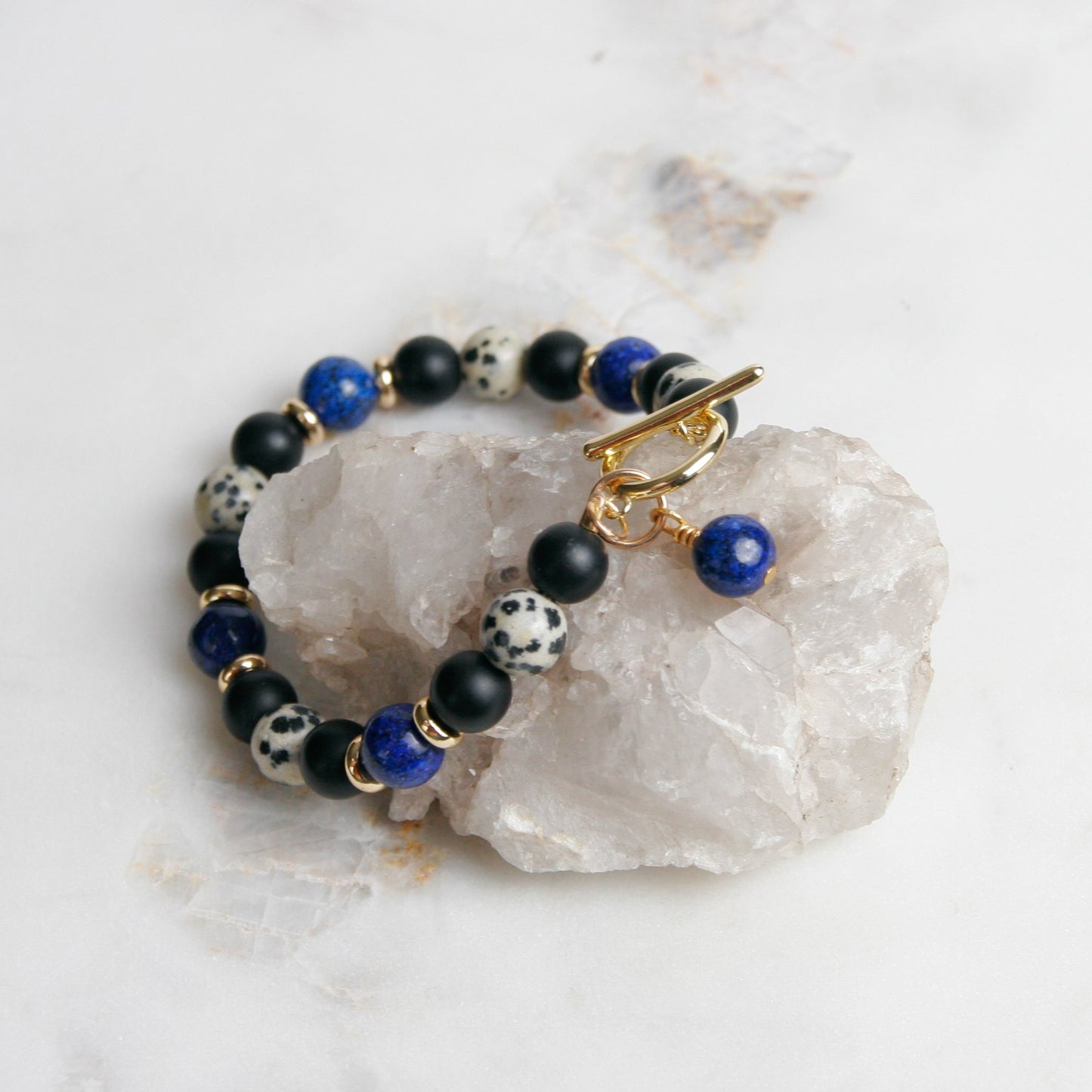 Dalmatian Jasper and Lapis Bracelet