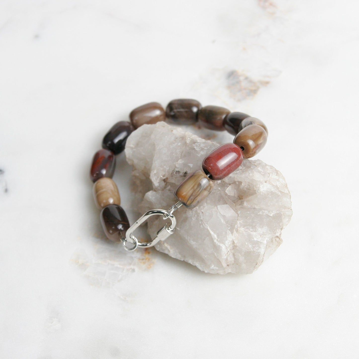 Polished Petrified Wood Bracelet