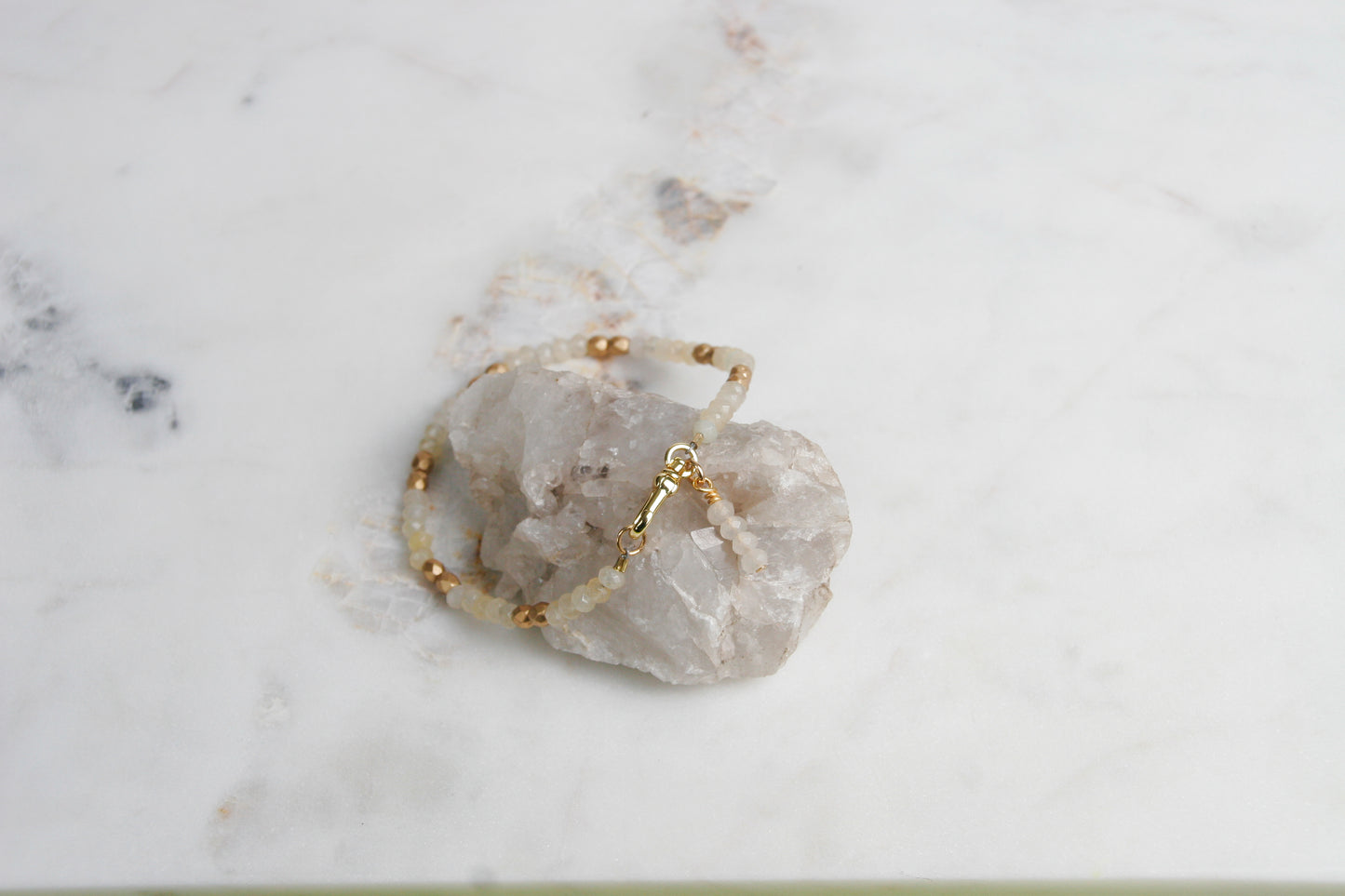 Petite Quartz and Gold Bracelet